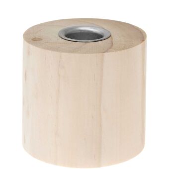 Holz Kerzenhalter rund, Ø 7,5 cm, H 7 cm, für Kerzen Ø 2,4 cm