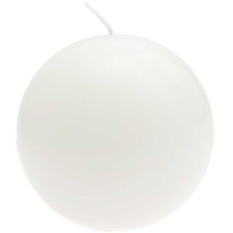 Kugelkerze, Weiß,Ø 7 cm, H 6,7 cm, 146 g, Brenndauer: 15 h