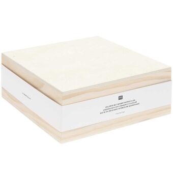 Holzbox quadratisch mit Magnetverschluss, 12 x 12 x 6 cm FSC 100%