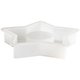 Silikon Gießform Teelichthalter Stern, 11,5 x 11 x 2 cm / Außenmaß Silikonform 12,4 x 12,4 x 2,2 cm