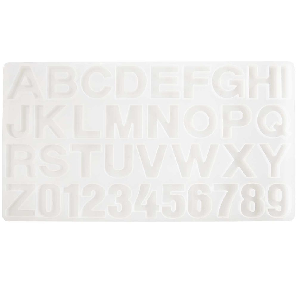 Silikon Gießform Alphabet, je 4 cm Höhe / Außenmaß Silikonform 35,7 x 19,2 x 0,9 cm main product photo