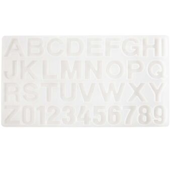 Silikon Gießform Alphabet, je 4 cm Höhe / Außenmaß Silikonform 35,7 x 19,2 x 0,9 cm