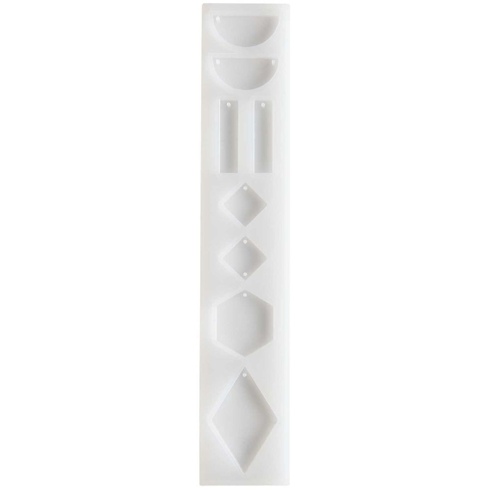 Silikon Gießform Anhänger geometrisch / Außenmaß Silikonform 4 x 21,5 cm main product photo