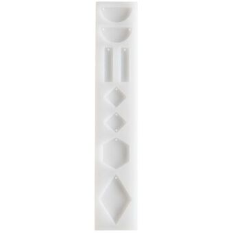 Silikon Gießform Anhänger geometrisch / Außenmaß Silikonform 4 x 21,5 cm