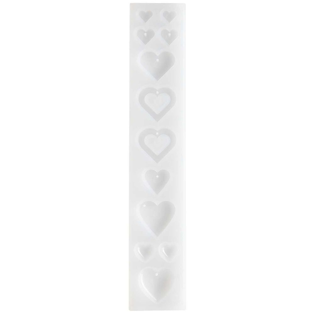 Silikon Gießform Anhänger Herzen / Außenmaß Silikonform 4 x 21,5 cm main product photo
