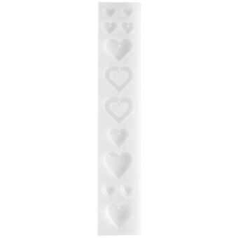 Silikon Gießform Anhänger Herzen / Außenmaß Silikonform 4 x 21,5 cm