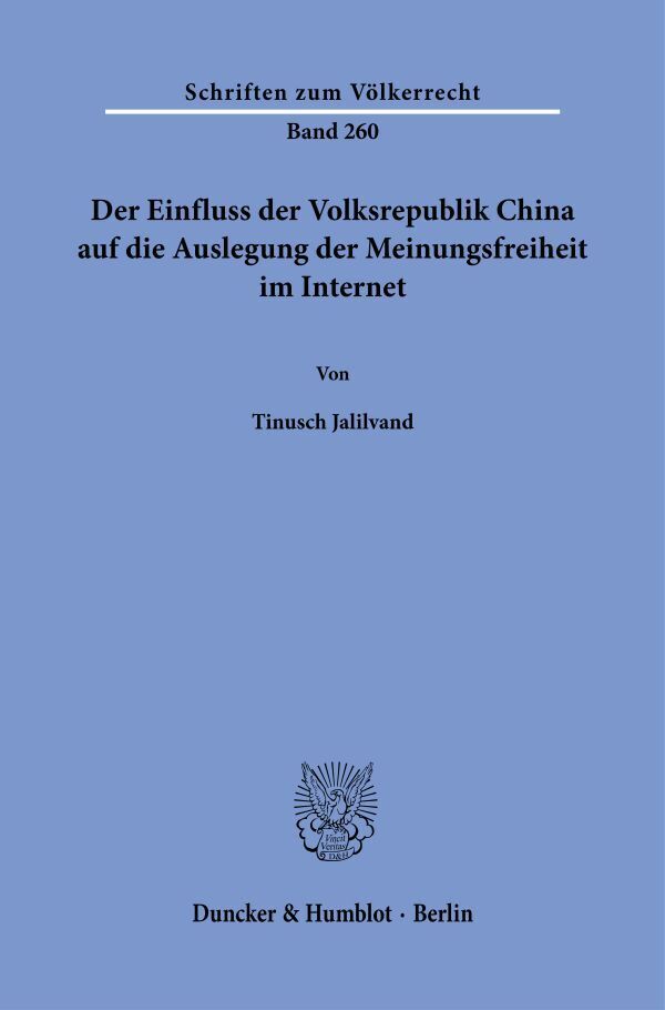 Der Einfluss der Volksrepublik China auf die Auslegung der Meinungsfreiheit im Internet. main product photo