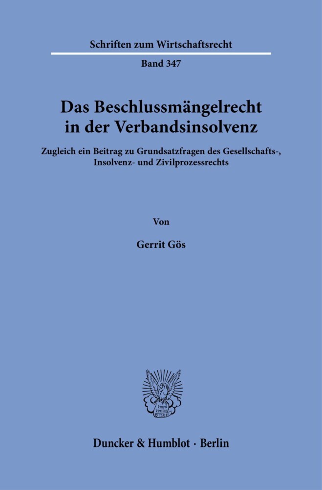 Das Beschlussmängelrecht in der Verbandsinsolvenz. main product photo