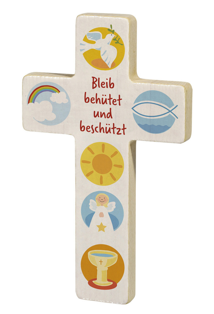 Holzkreuz »Bleib behütet und beschützt« main product photo