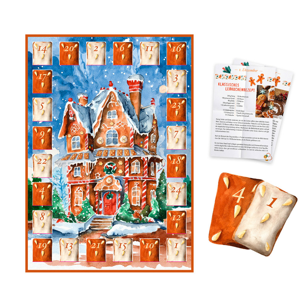 Der Lebkuchen-Zettel-Adventskalender »Weihnachten liegt in der Luft« main product photo