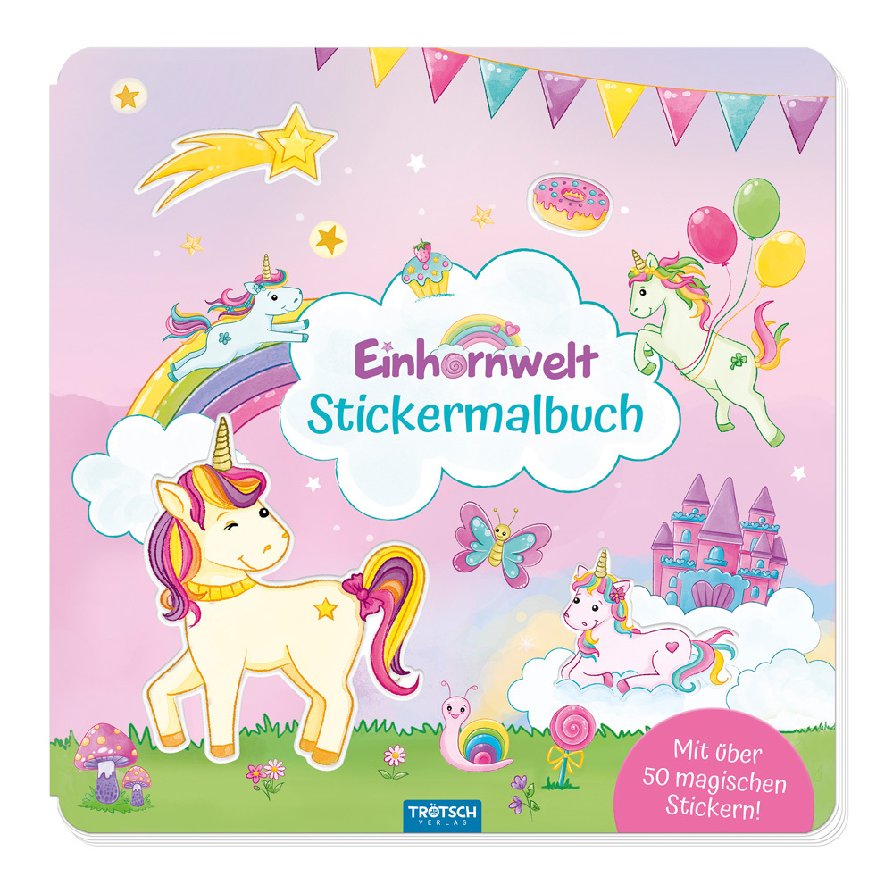 Trötsch Malbuch Stickermalbuch Einhornwelt main product photo