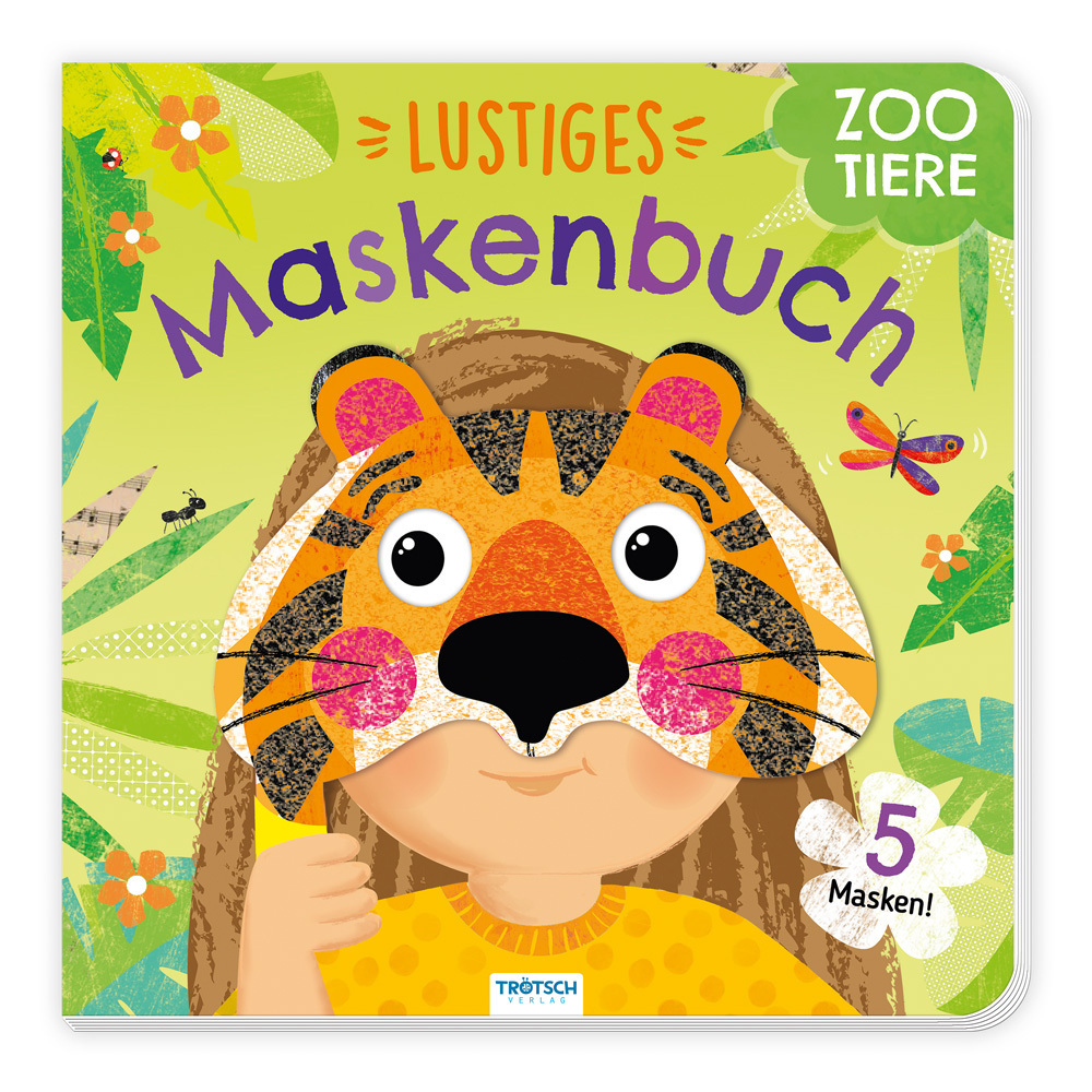 TRÖTSCH - Lustiges Maskenbuch "Zootiere" | Interaktives Pappenbuch mit 5 herausnehmbaren Zootier-Masken zum Spielen und Verkleiden | Mit eingängigen Reimen für fantasievolle Abenteuer | Ab 1 Jahr main product photo