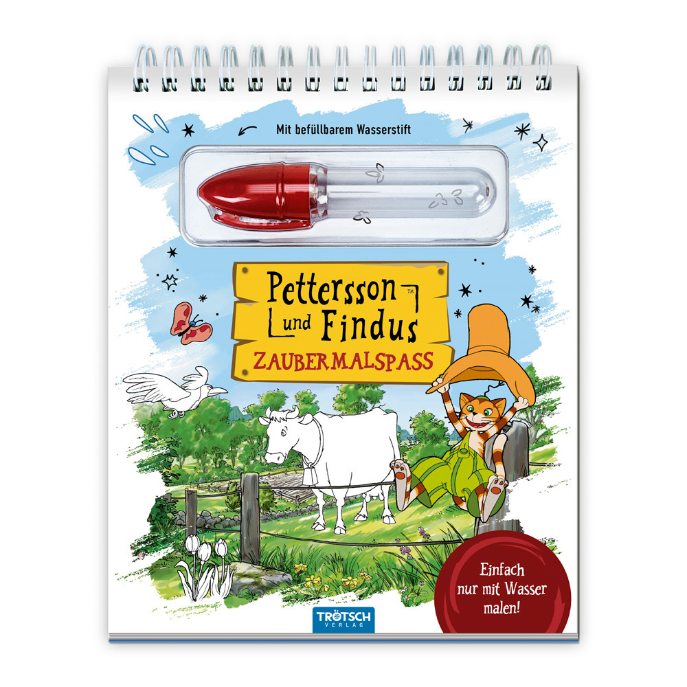 Trötsch Pettersson und Findus Zaubermalspaß mit Wasserstift Malblock main product photo