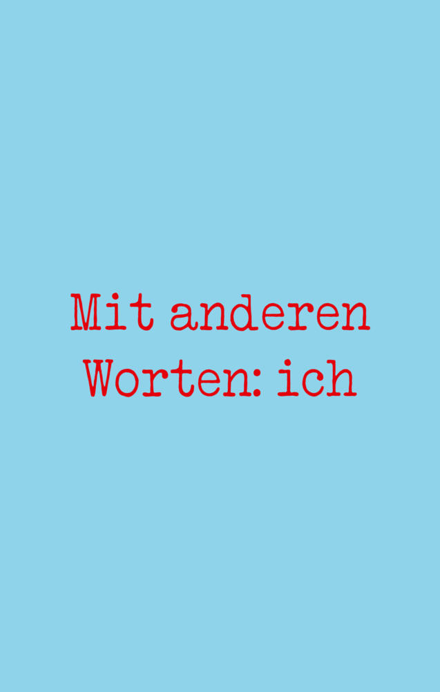 Mit anderen Worten: ich main product photo