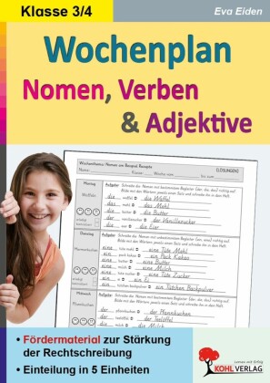 Wochenplan Nomen, Verben und Adjektive