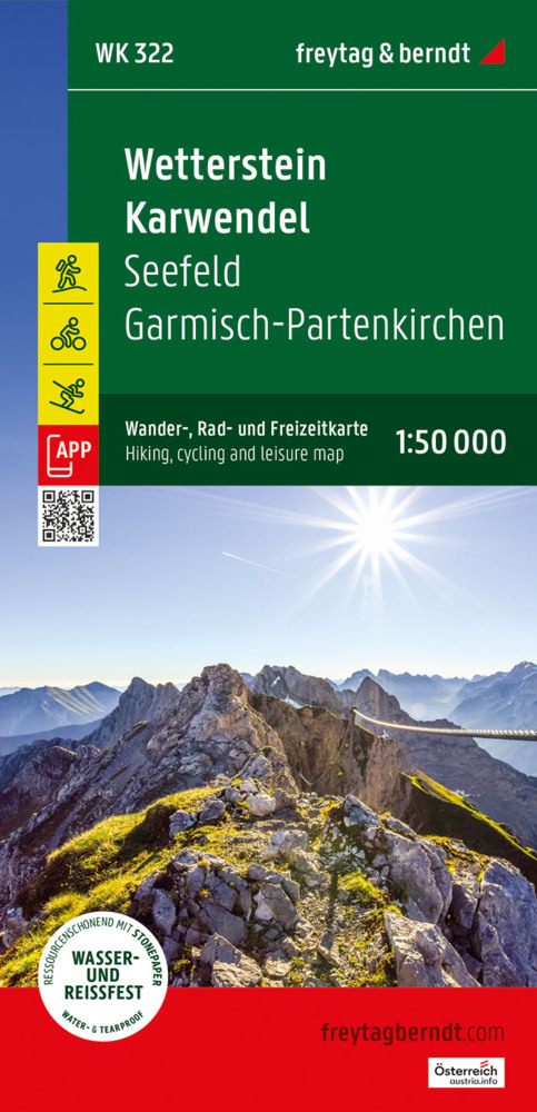 Wetterstein - Karwendel, Wander-, Rad- und Freizeitkarte 1:50.000, freytag & berndt, WK 322 main product photo