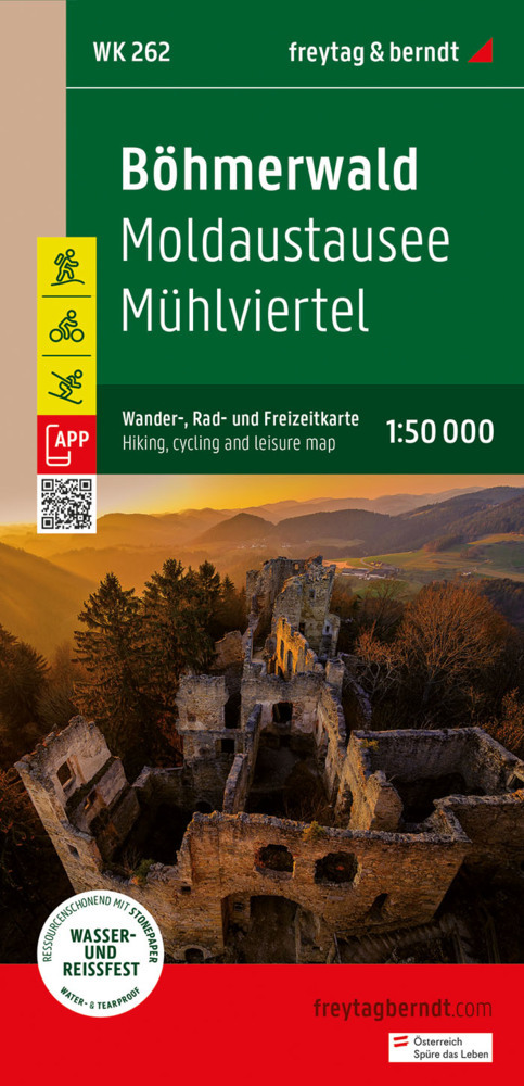 Böhmerwald, Wander-, Rad- und Freizeitkarte 1:50.000, freytag & berndt, WK 262 main product photo