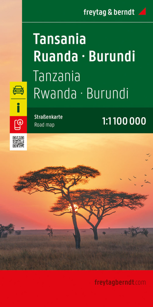 Tansania - Ruanda - Burundi, Straßenkarte 1:1.100.000, freytag & berndt main product photo