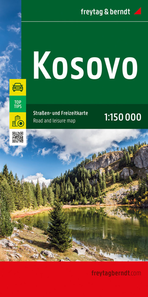Kosovo, Straßen- und Freizeitkarte 1:150.000, freytag & berndt main product photo