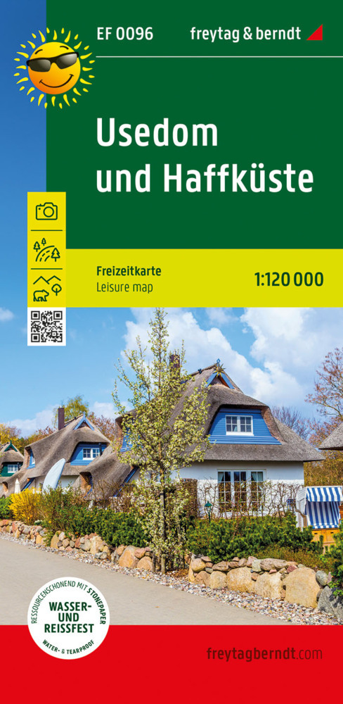 Usedom und Haffküste, Freizeitkarte 1:120.000, freytag & berndt main product photo