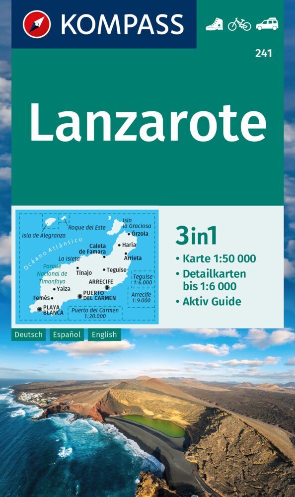 KOMPASS Wanderkarte 241 Lanzarote 1:50.000 main product photo