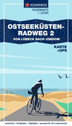 KOMPASS Fahrrad-Tourenkarte Ostseeküstenradweg 2, von Lübeck bis Usedom 1:50.000