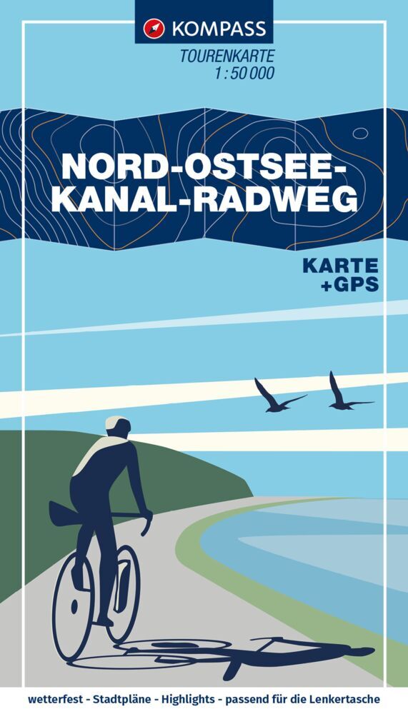 KOMPASS Fahrrad-Tourenkarte Nord-Ostsee-Kanal-Radweg 1:50.000 main product photo
