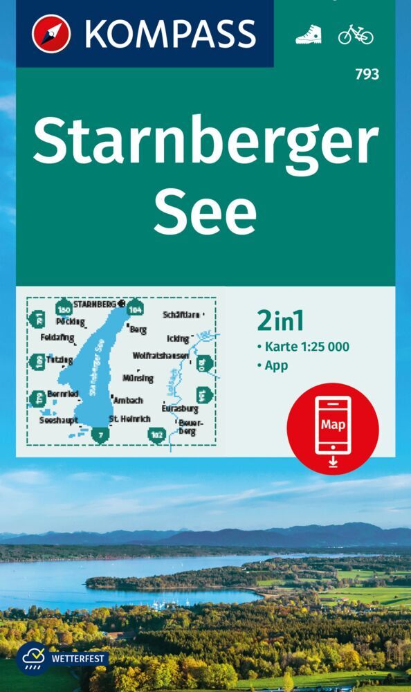 KOMPASS Wanderkarte 793 Starnberger See 1:25.000 main product photo