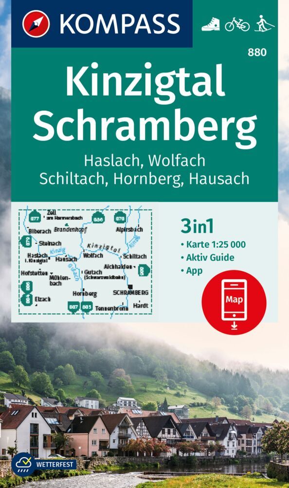 KOMPASS Wanderkarte 880 Kinzigtal Schramberg, 1:25.000 main product photo