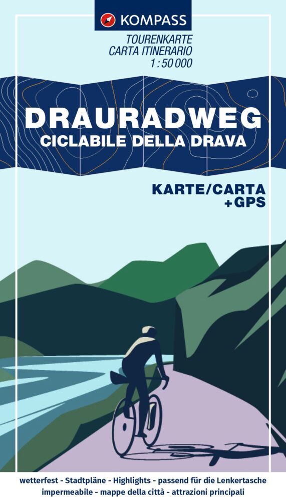 KOMPASS Fahrrad-Tourenkarte Drauradweg - Ciclabile della Drava 1:50.000 main product photo
