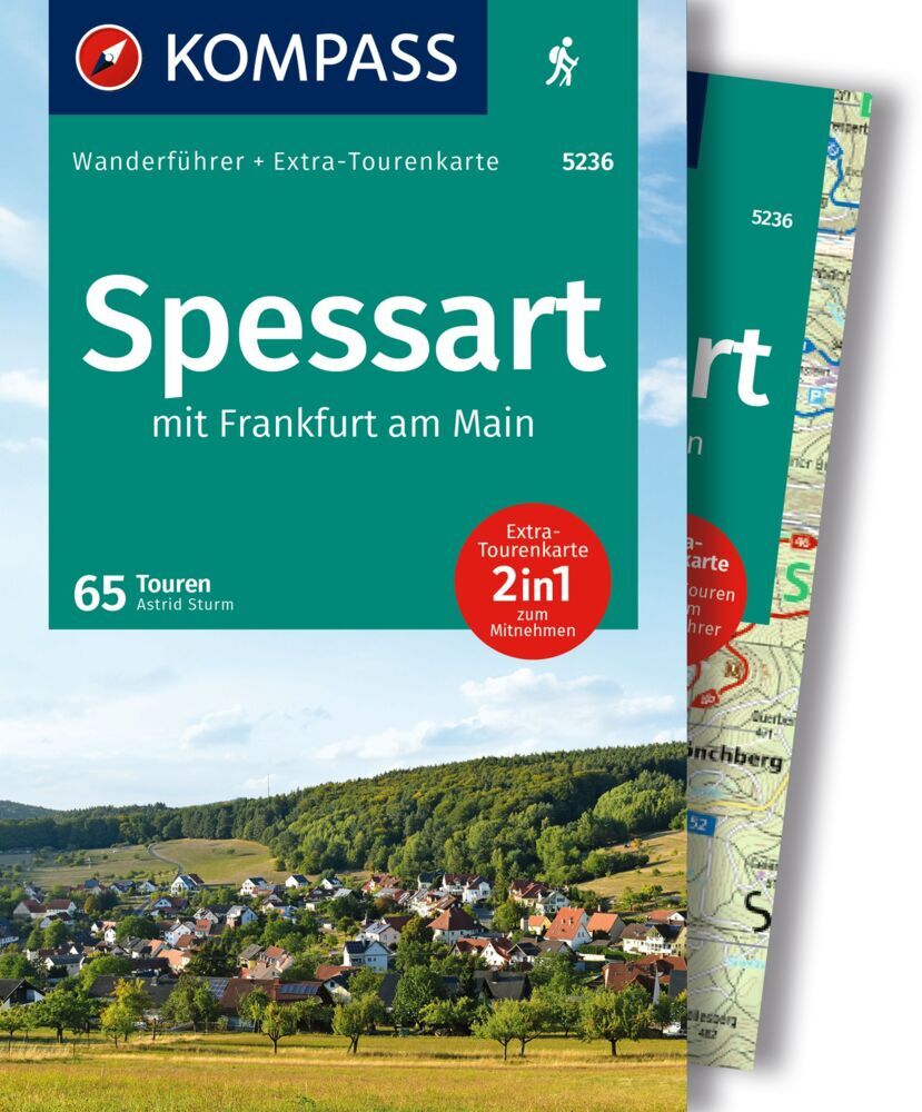 KOMPASS Wanderführer Spessart, 65 Touren mit Extra-Tourenkarte main product photo