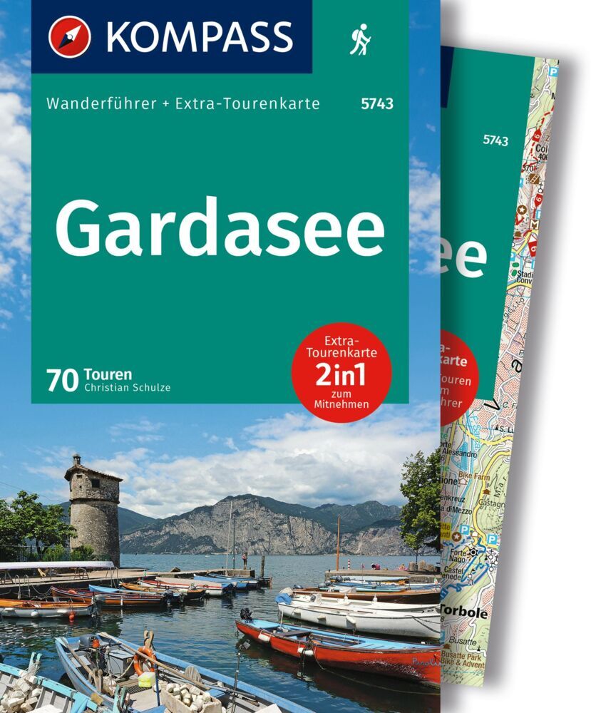 KOMPASS Wanderführer Gardasee, 70 Touren mit Extra-Tourenkarte main product photo