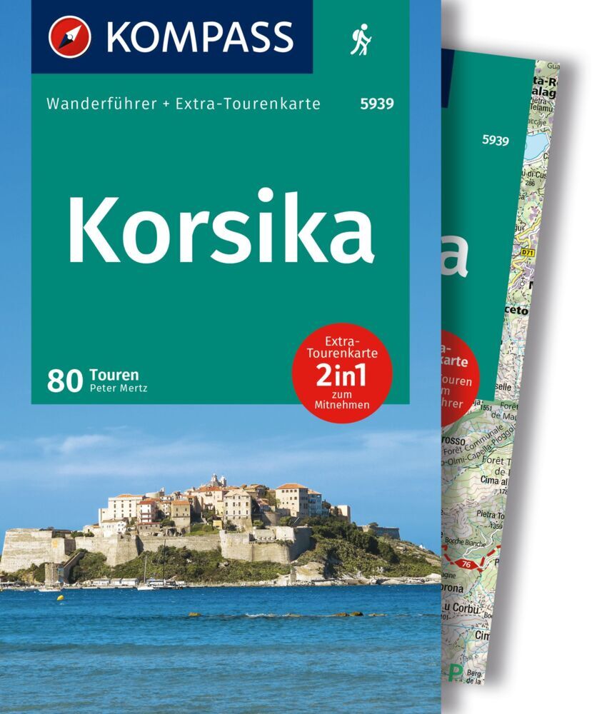 KOMPASS Wanderführer Korsika, 80 Touren mit Extra-Tourenkarte main product photo