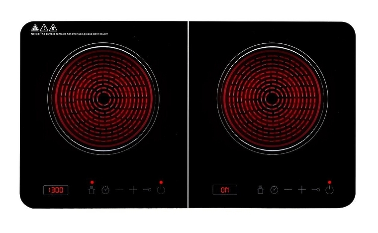 ALPINA Doppelt Induktionskochfeld, 3500 Watt, Schwarz main product photo