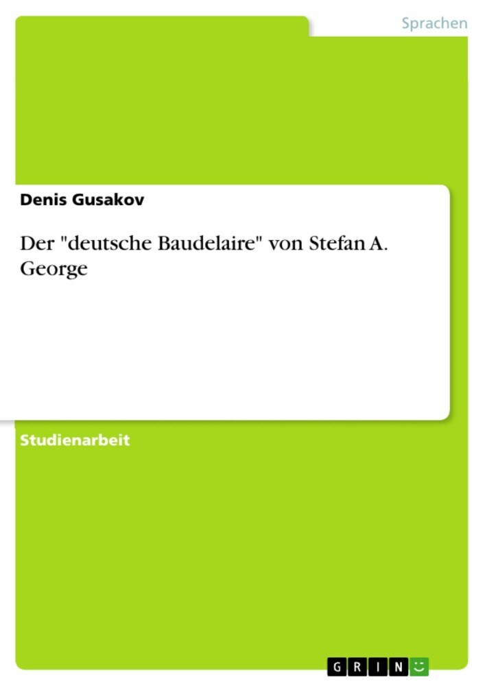 Der 'deutsche Baudelaire' von Stefan A. George main product photo