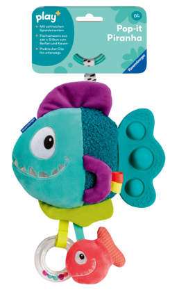 Play+ Pop-it Piranha (blau)