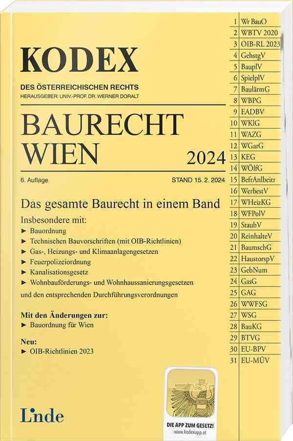 KODEX Baurecht Wien 2024 main product photo