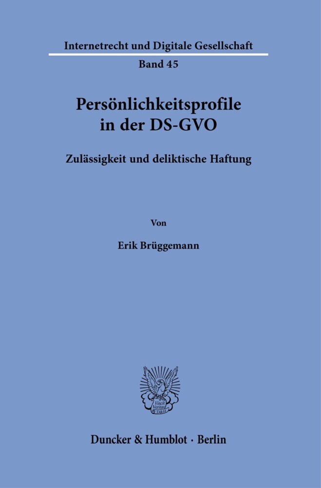 Persönlichkeitsprofile in der DS-GVO. main product photo