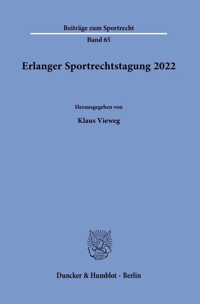 Erlanger Sportrechtstagung 2022. main product photo