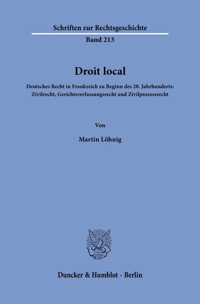 Droit local. main product photo