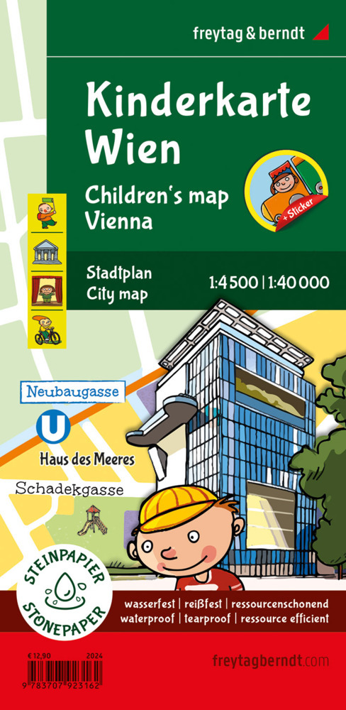 Kinderkarte Wien, Stadtplan 1:40.000, freytag & berndt main product photo