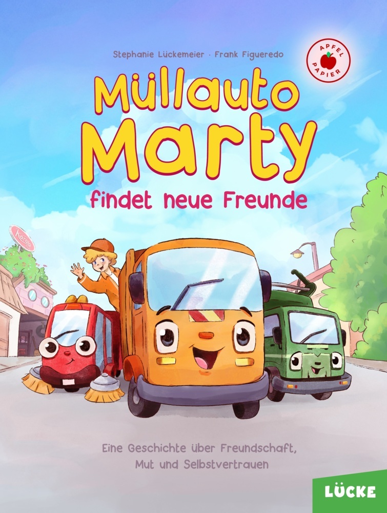 Müllauto Marty findet neue Freunde. Ein nachhaltiges Vorlesebuch. Auf Apfelpapier und klimaneutral gedruckt. main product photo