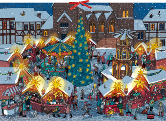 Auf dem Weihnachtsmarkt Adventskalender