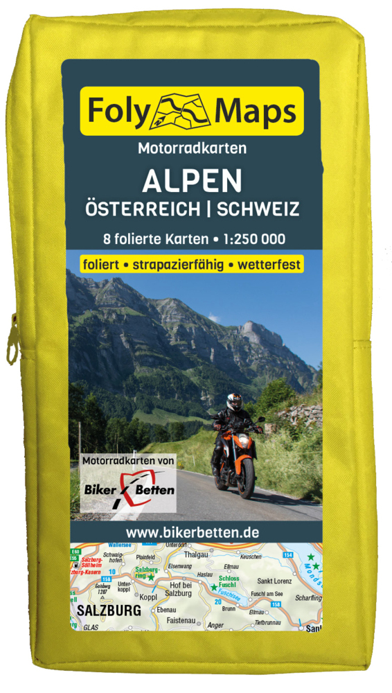 FolyMaps Motorradkarten Alpen Österreich Schweiz main product photo
