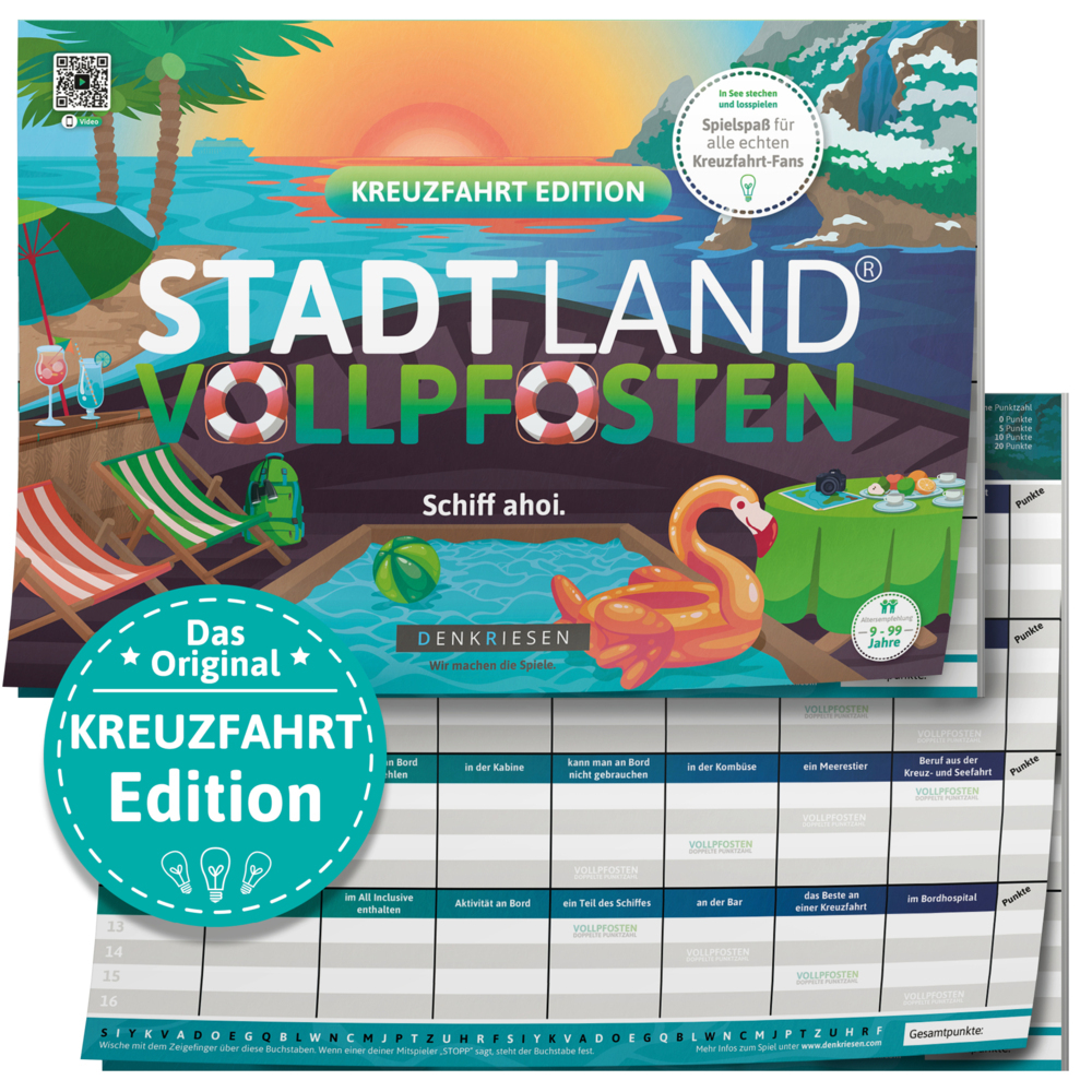 DENKRIESEN - STADT LAND VOLLPFOSTEN® - KREUZFAHRT EDITION - "Schiff ahoi!" - A4 main product photo