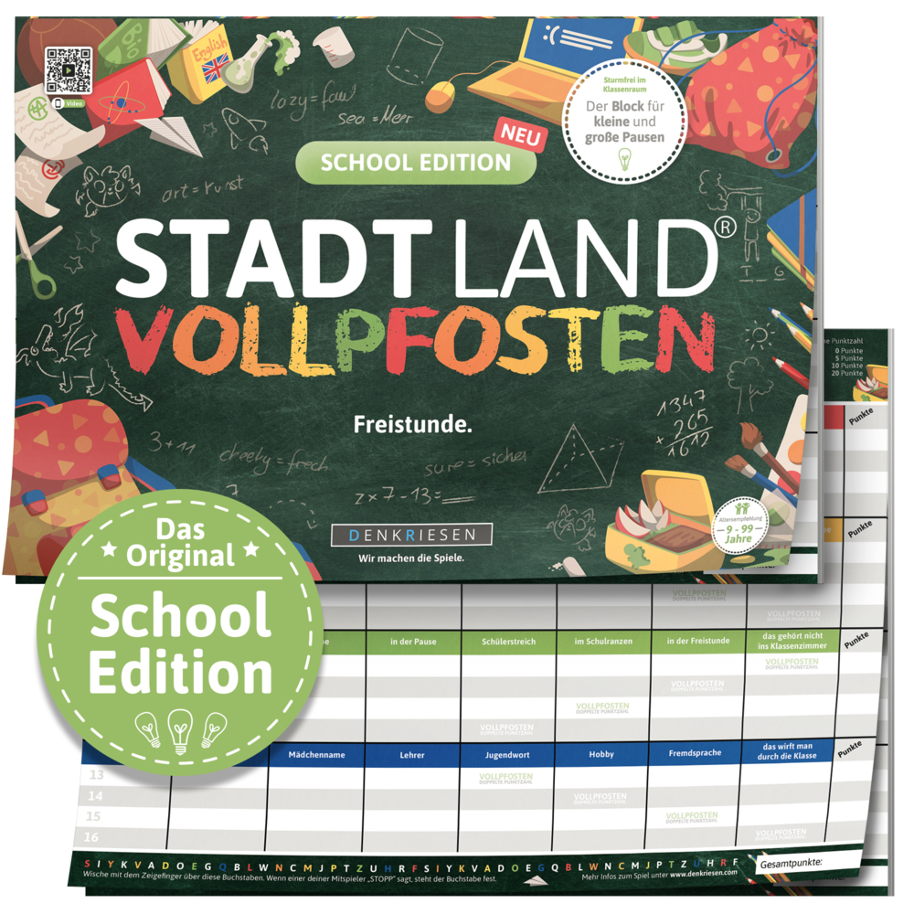 DENKRIESEN - STADT LAND VOLLPFOSTEN® - SCHOOL EDITION - "Freistunde." - A4 main product photo
