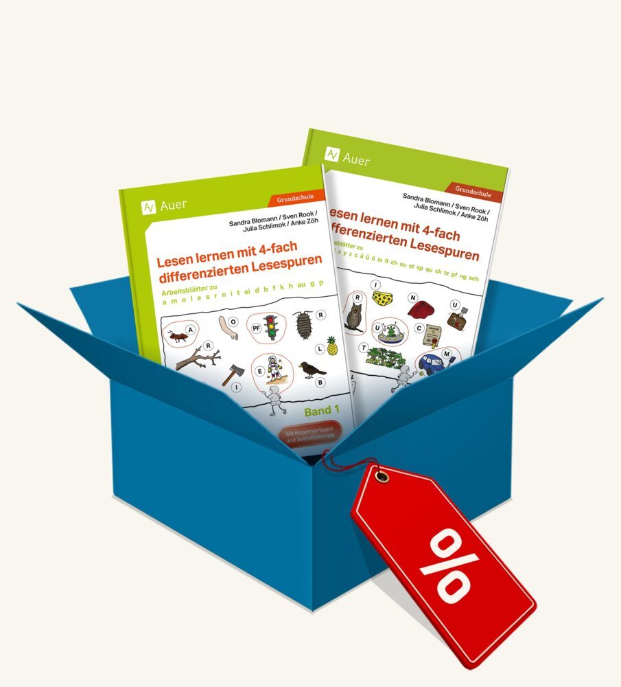 Paket: Lesen lernen mit 4-fach differenzierten Lesespuren main product photo