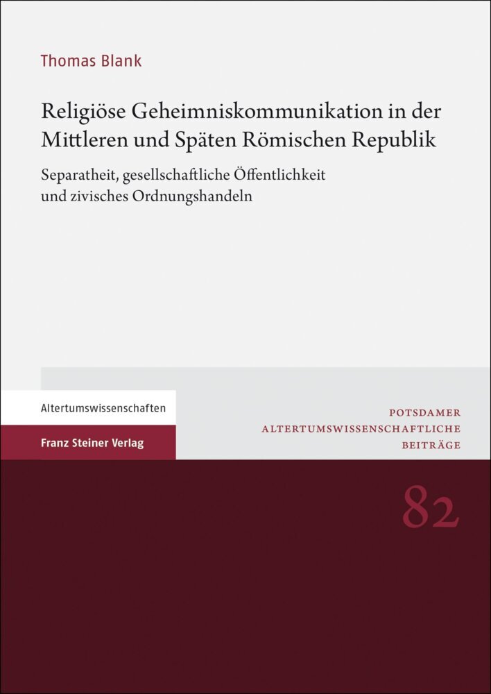 Religiöse Geheimniskommunikation in der Mittleren und Späten Römischen Republik main product photo