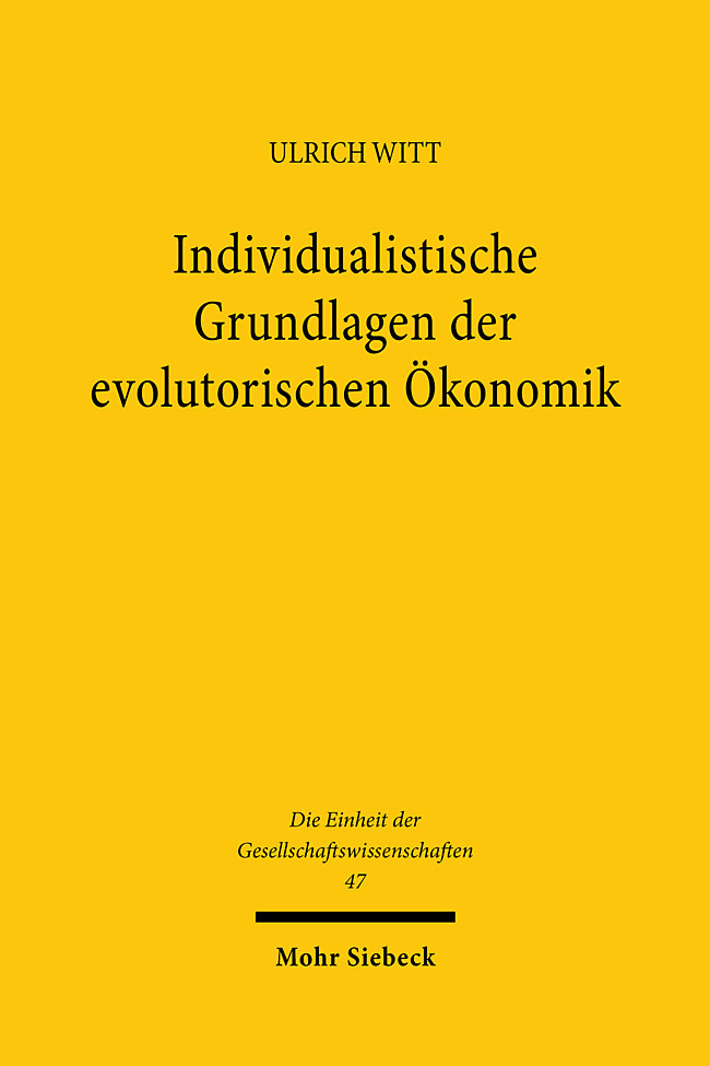 Individualistische Grundlagen der evolutorischen Ökonomik main product photo