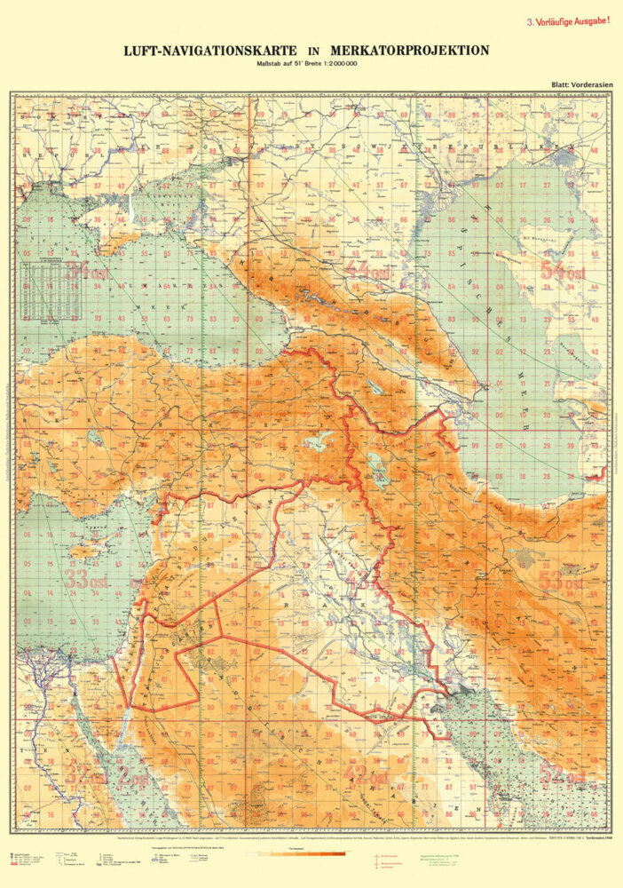 LUFT-NAVIGATIONSKARTE: Vorderasien 1940 (Plano) main product photo